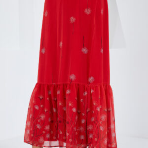 Red Patterned Chiffon Skirt 8010 - Brand: Bigdart - Women & Kids, Baby Clothes Wholesale - TheBS Women