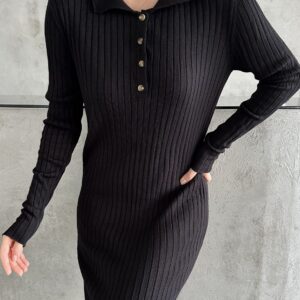 Polo Collar Buttoned Dress - Brand: My Fashion - Women & Kids, Baby Clothes Wholesale - TheBS Women