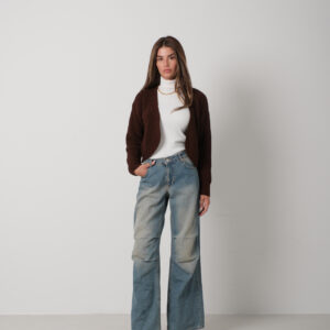 Crop Knitted Cardigan With Piping - Brand: Black Fashion - Women & Kids, Baby Clothes Wholesale - TheBS Women