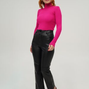 Turtleneck Ribbed Detail Wholesale KnitwearSweater - Brand: Lustrin - Women & Kids, Baby Clothes Wholesale - TheBS Women