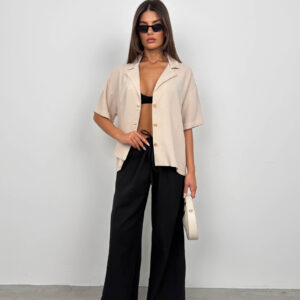 Jacket Collar Linen Shirt - Brand: Black Fashion - Women & Kids, Baby Clothes Wholesale - TheBS Women