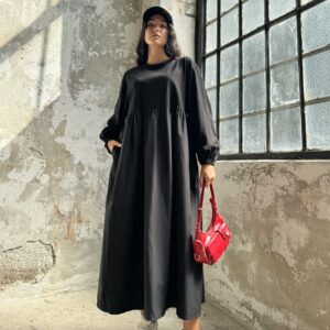 Cotton Top And Woven Bottom Oversize Long Sleeve Long Dress - Brand: First Angels - Women & Kids, Baby Clothes Wholesale - TheBS Women