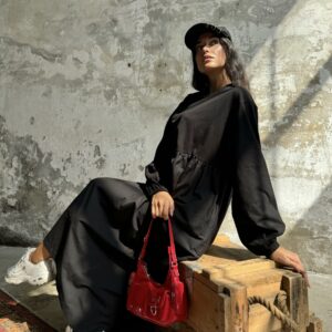 Cotton Top And Woven Bottom Oversize Long Sleeve Long Dress - Brand: First Angels - Women & Kids, Baby Clothes Wholesale - TheBS Women