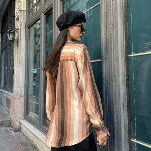 Salmon Satin Printed Oversize Shirt - Brand: First Angels - Women & Kids, Baby Clothes Wholesale - TheBS Women