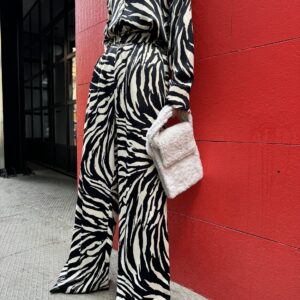 Floss Satin Zebra Printed Wide Leg Trousers - Brand: First Angels - Women & Kids, Baby Clothes Wholesale - TheBS Women