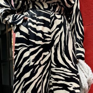 Floss Satin Zebra Printed Wide Leg Trousers - Brand: First Angels - Women & Kids, Baby Clothes Wholesale - TheBS Women