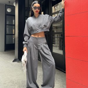 Polyviscose Pleated Oversize Trousers - Brand: First Angels - Women & Kids, Baby Clothes Wholesale - TheBS Women