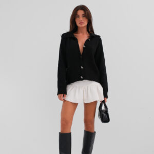 Stoned Bow Buttoned Knitted Cardigan - Brand: Black Fashion - Women & Kids, Baby Clothes Wholesale - TheBS Women