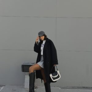 Lined Striped Patterned Oversize Trench Coat 28119 - Brand: First Angels - Women & Kids, Baby Clothes Wholesale - TheBS Women