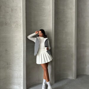 Houndstooth Patterned Fiber Puffer Vest - Brand: Topshow - Women & Kids, Baby Clothes Wholesale - TheBS Women