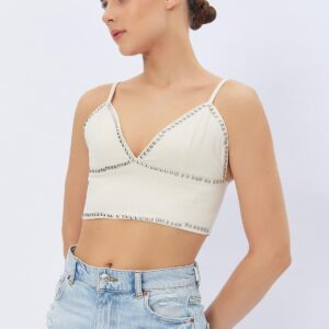 Studded Strappy Crop - Cream - Brand: Reyon - Women & Kids, Baby Clothes Wholesale - TheBS Women