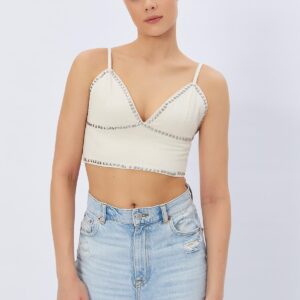 Studded Strappy Crop - Cream - Brand: Reyon - Women & Kids, Baby Clothes Wholesale - TheBS Women