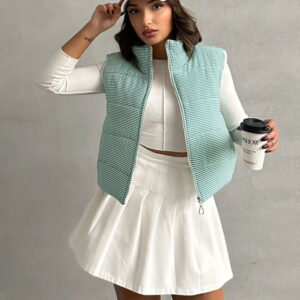 Gingham Pattern Fiber Puffer Vest - Brand: Topshow - Women & Kids, Baby Clothes Wholesale - TheBS Women
