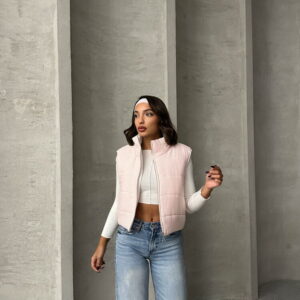 Gingham Pattern Fiber Puffer Vest - Light - Brand: Topshow - Women & Kids, Baby Clothes Wholesale - TheBS Women