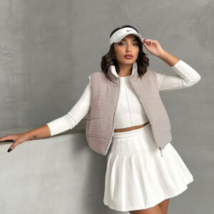 Gingham Pattern Fiber Puffer Vest - Brand: Topshow - Women & Kids, Baby Clothes Wholesale - TheBS Women