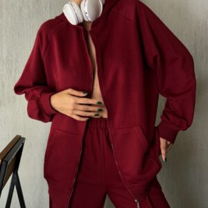 Zippered Hooded Oversize Sweatshirt Without Raising 28178 - Brand: First Angels - Women & Kids, Baby Clothes Wholesale - TheBS Women