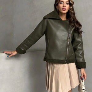 Zippered Leather Jacket - Brand: Topshow - Women & Kids, Baby Clothes Wholesale - TheBS Women