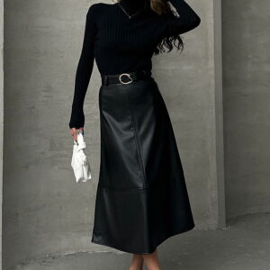 Leather Belted Skirt - Brand: Topshow - Women & Kids, Baby Clothes Wholesale - TheBS Women