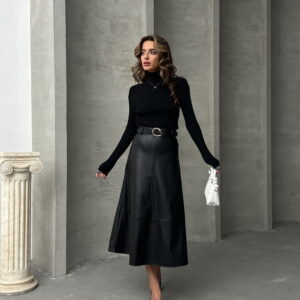 Leather Belted Skirt - Brand: Topshow - Women & Kids, Baby Clothes Wholesale - TheBS Women