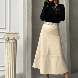 Leather Belted Skirt - Brand: Topshow - Women & Kids, Baby Clothes Wholesale - TheBS Women
