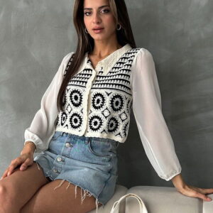 Floral Patterned Short Cardigan - Brand: Topshow - Women & Kids, Baby Clothes Wholesale - TheBS Women