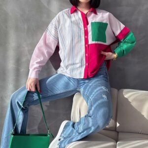 Colorful Striped Striped Piece Shirt - Brand: Topshow - Women & Kids, Baby Clothes Wholesale - TheBS Women