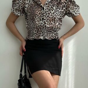 Small Leopard Waist Gipeli Ouzu Pleated Shirt - Brand: Topshow - Women & Kids, Baby Clothes Wholesale - TheBS Women