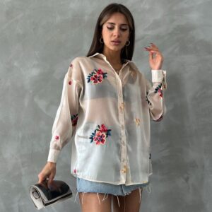 Taş F 1690 Embroidered Organza Shirt - Brand: Topshow - Women & Kids, Baby Clothes Wholesale - TheBS Women