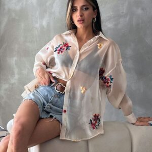 Taş F 1690 Embroidered Organza Shirt - Brand: Topshow - Women & Kids, Baby Clothes Wholesale - TheBS Women