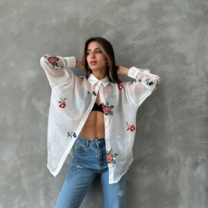 F 1690 Embroidered Organza Shirt - Brand: Topshow - Women & Kids, Baby Clothes Wholesale - TheBS Women