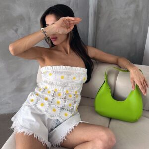 Daisy Patterned Bustier - Cream - Brand: Topshow - Women & Kids, Baby Clothes Wholesale - TheBS Women