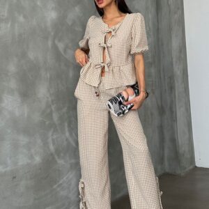 Gingham Trousers - Brand: Topshow - Women & Kids, Baby Clothes Wholesale - TheBS Women