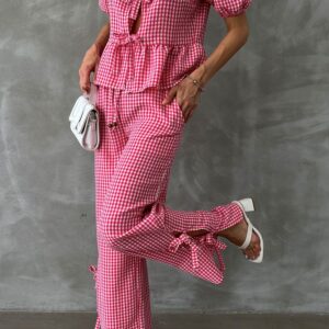 Gingham Trousers - Brand: Topshow - Women & Kids, Baby Clothes Wholesale - TheBS Women