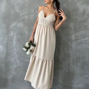 Strappy V-Neck Full-Length Dress - Brand: Topshow - Women & Kids, Baby Clothes Wholesale - TheBS Women