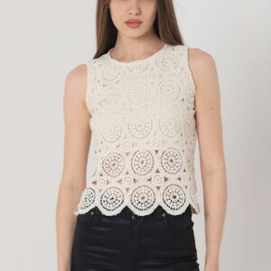 Zero Sleeve Crew Neck Lace Blouse - Brand: Topshow - Women & Kids, Baby Clothes Wholesale - TheBS Women