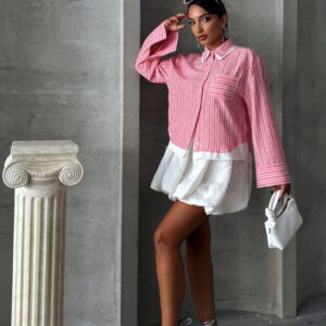 Poplin Detailed Striped Shirt - Brand: Topshow - Women & Kids, Baby Clothes Wholesale - TheBS Women