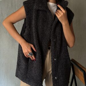 Hidden Snap Detail Lined Plush Vest 28267 - Brand: First Angels - Women & Kids, Baby Clothes Wholesale - TheBS Women