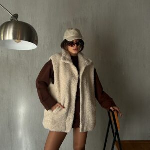 Hidden Snap Detail Lined Plush Vest 28267 - Brand: First Angels - Women & Kids, Baby Clothes Wholesale - TheBS Women