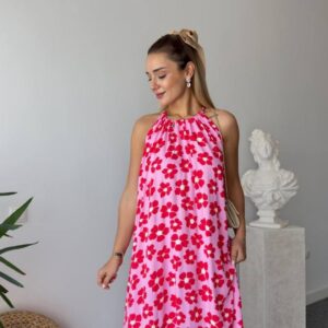 Frilled Collar Casual Dress - Pink - Brand: Cream Rouge - Women & Kids, Baby Clothes Wholesale - TheBS Women