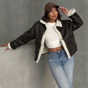 Cream Nubuck Fur Collar Wholesale Coat - Brand: Topshow - Women & Kids, Baby Clothes Wholesale - TheBS Women