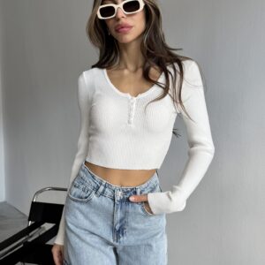 Buttoned Sweater Crop - Brand: Cream Rouge - Women & Kids, Baby Clothes Wholesale - TheBS Women