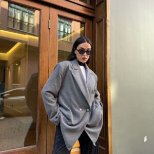 Raised Polyviscose Oversize Jacket 28265 - Brand: First Angels - Women & Kids, Baby Clothes Wholesale - TheBS Women