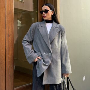 Raised Polyviscose Oversize Jacket 28265 - Brand: First Angels - Women & Kids, Baby Clothes Wholesale - TheBS Women