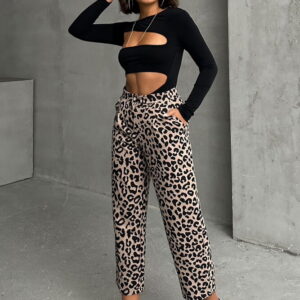 StoneF1788 Leopard Patterned Trousers - Brand: Topshow - Women & Kids, Baby Clothes Wholesale - TheBS Women