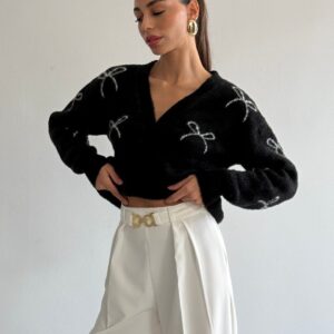 Buttoned Short Cardigan - Black - Brand: Cream Rouge - Women & Kids, Baby Clothes Wholesale - TheBS Women