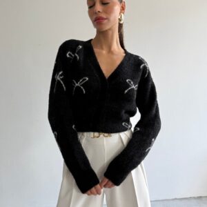 Buttoned Short Cardigan - Black - Brand: Cream Rouge - Women & Kids, Baby Clothes Wholesale - TheBS Women