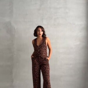 BrownLeopard Patterned Wholesale Vest - Brand: Topshow - Women & Kids, Baby Clothes Wholesale - TheBS Women