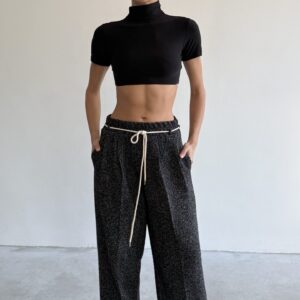 Lace-Up Palazzo Trousers - Black - Brand: Cream Rouge - Women & Kids, Baby Clothes Wholesale - TheBS Women