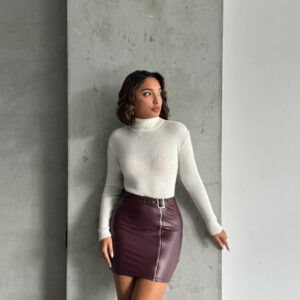 F0125 Zippered Leather Skirt - Brand: Topshow - Women & Kids, Baby Clothes Wholesale - TheBS Women