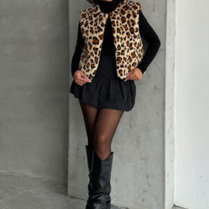 Leopard Leopard Patterned Plush Vest - Brand: Topshow - Women & Kids, Baby Clothes Wholesale - TheBS Women